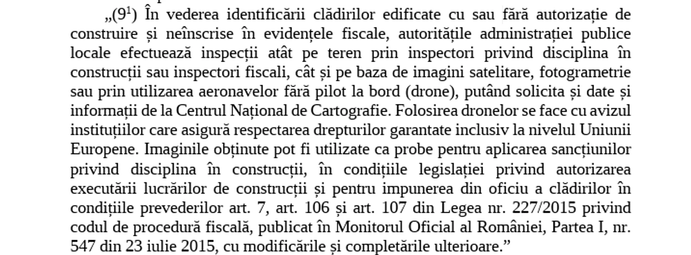Inspectarea terenurilor va fi făcută cu drone și prin satelit / Sursa foto: Document
