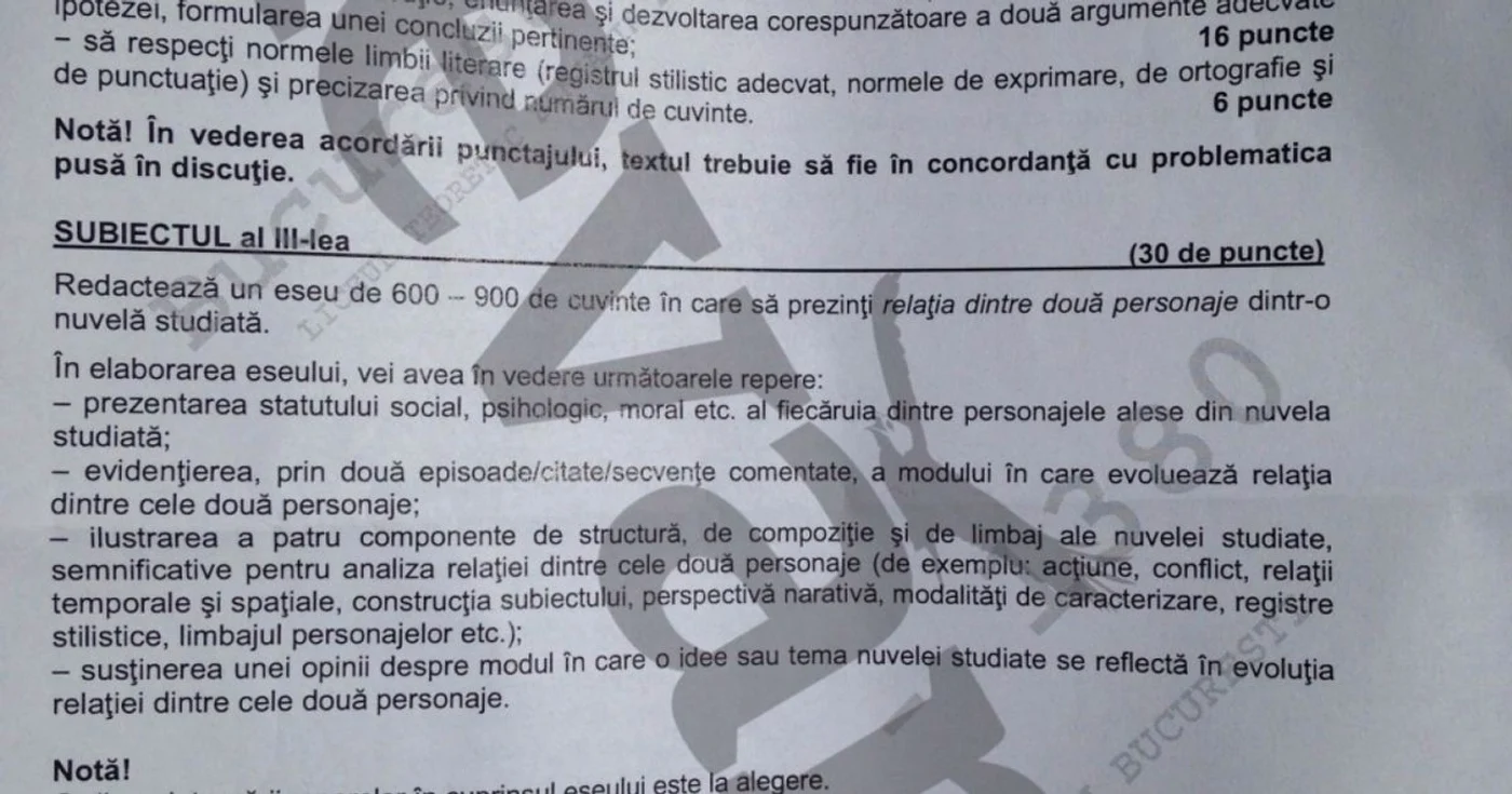 subiecte bac 2015 profil uman