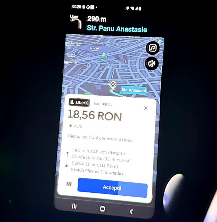 Un client a plătit o sumă extrem de mică pentru o cursă cu Uberul / FOTO: social media