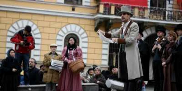 Manifestarea stradală a uniriştilor clujeni reconstituită la Memorandişti după 91 de ani