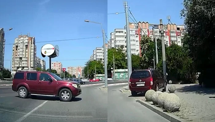 Șofer filmat în timp ce taie linia continuă. FOTO: Replica de Constanța