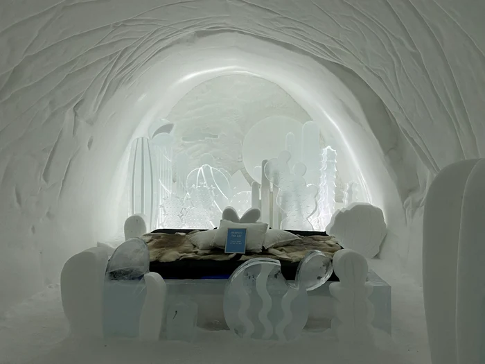 Camera din gheață și zăpadă creată de Monica Popescu FOTO Monica Popescu/Icehotel