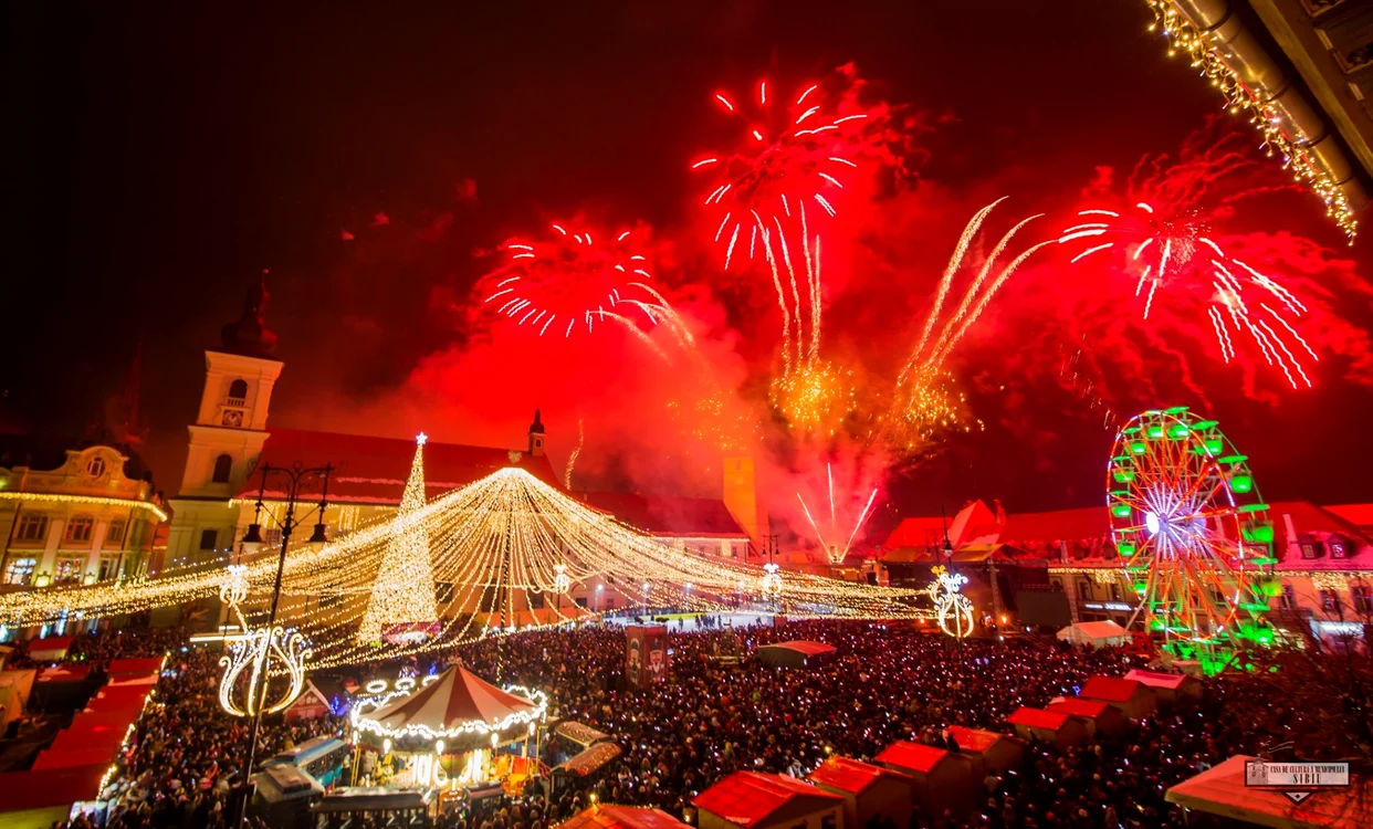Revelion în Sibiu cu artificii în edițiile trecute Foto Primăria Sibiu 