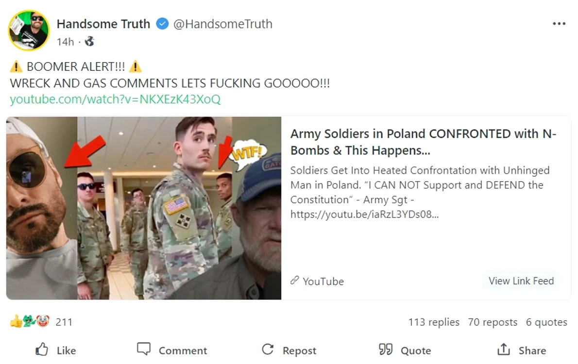 Minadeo și a încurajat fanii să l „distrugă” pe YouTuber FOTO Captură Video Gab jpg