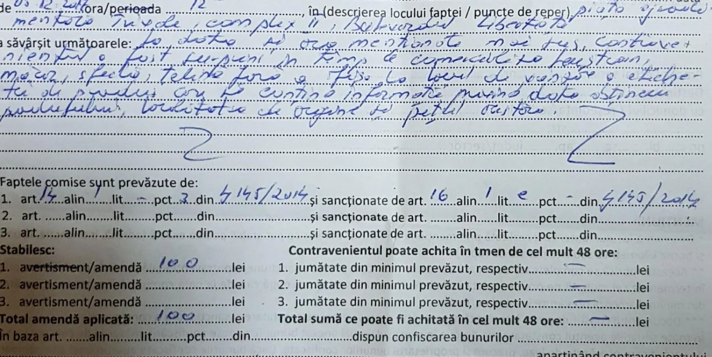 proces verbal amenda femeie care vindea leustean babana