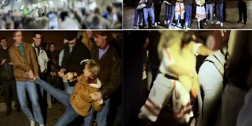 Festivalul Klaasohm, tradiția germană de Crăciun de a vâna și lovi peste fund femeile Colaj captură video YouTube STRG_F 