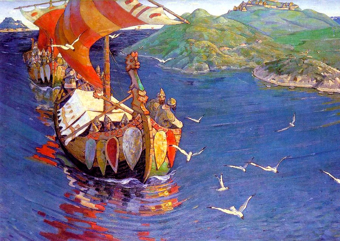 Un raid al varegilor, pictură de Nicholas Roerich (© Wikimedia Commons)