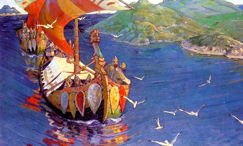 Un raid al varegilor, pictură de Nicholas Roerich (© Wikimedia Commons)