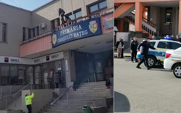Bărbatul a fost reținut de polițiști și jandarmi. Foto: IJJ Hunedoara