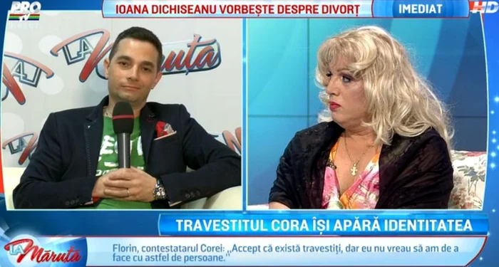Florin Paul (stânga) a plecat din emisiunea MasterChef din cauza travestitului Cora