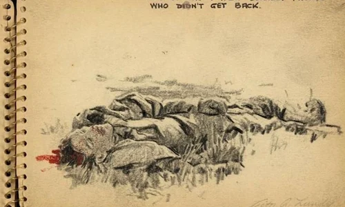 FOTO: Normandia în desenele impresionante ale unui soldat jpeg