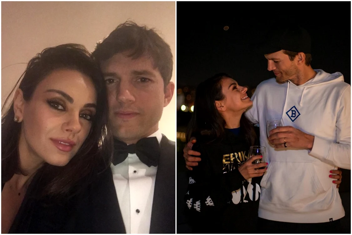 Mila Kunis și Ashton Kutcher. Foto: Instagram
