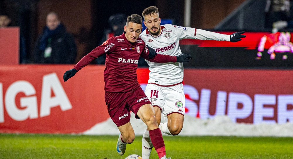 Dramatism total în Gruia: Rapid smulge un punct în ultimul minut pe terenul lui CFR Cluj