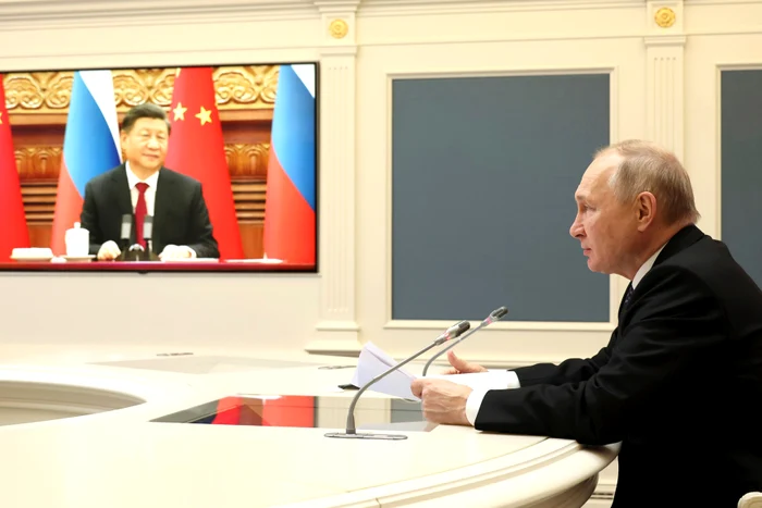 Vladimir Putin si Xi Jinping, discuție prin videoconferință FOTO Profimedia