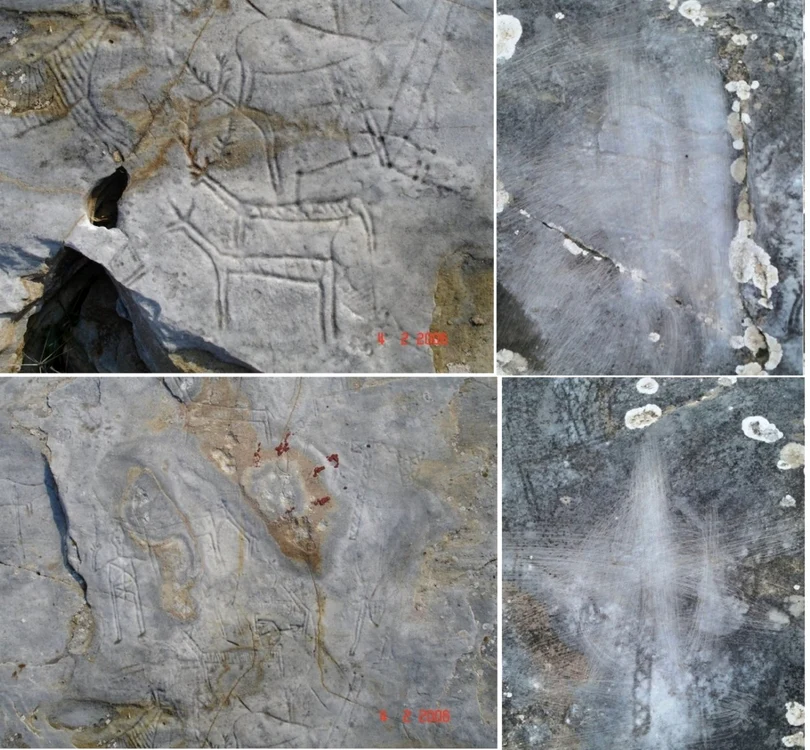 Lucrări de artă vechi de 3000 de ani din nordul Greciei înainte şi după ce au fost de a fi vandalizate Foto colaj