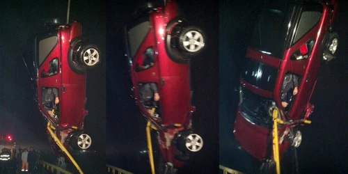 Accident la Cernavoda. Masina cazuta in Canal. FOTO Valentin Cotet