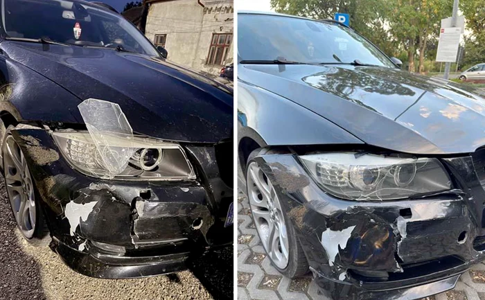 Mașina bărbatului din Bihor după impactul cu patrupedul. FOTO: ebihoreanul.ro