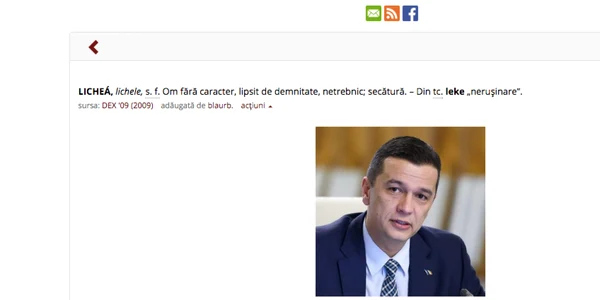 Sorin Grindeanu lichea pe dexonline.ro cuvântul zilei