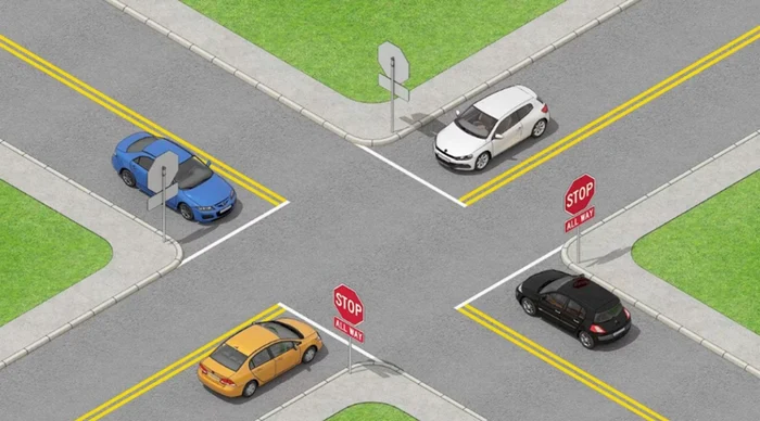 În ce ordine vor putea trece mașinile prin intersecție