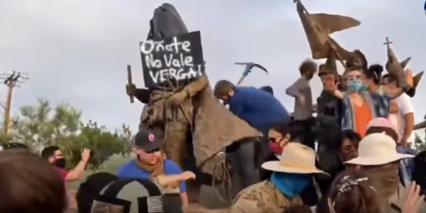 Barbat impuscat la proteste în New Mexico lângă statuia unui colonist spaniol FOTO captură