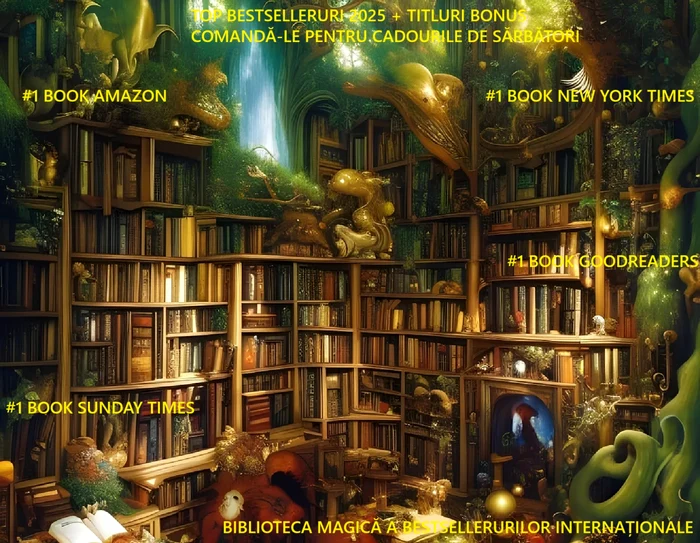 Bibliotecă magică a bestsellerurilor internaționale Foto creator nightcafe studio&DMS