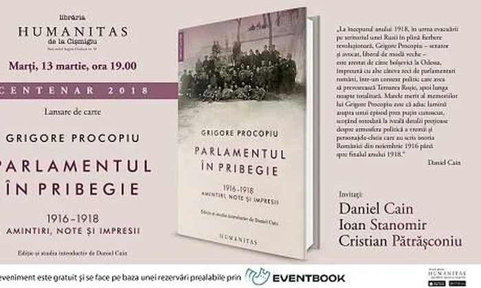 Lansare de carte: «Parlamentul în pribegie 1916 1918» jpeg