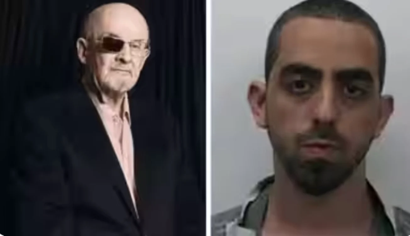 Salman Rushdie şi atacatorul său, Hadi Matar. FOTO: timeofindia 