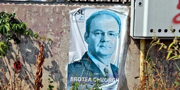 Afiş electoral al lui  Gheorghe Brotea, primar interimar