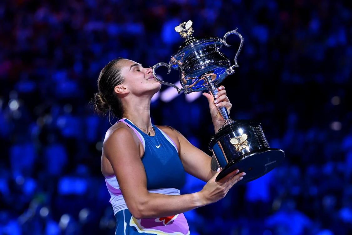 Arina Sabalenka cu primul ei trofeu important FOTO: Getty Images