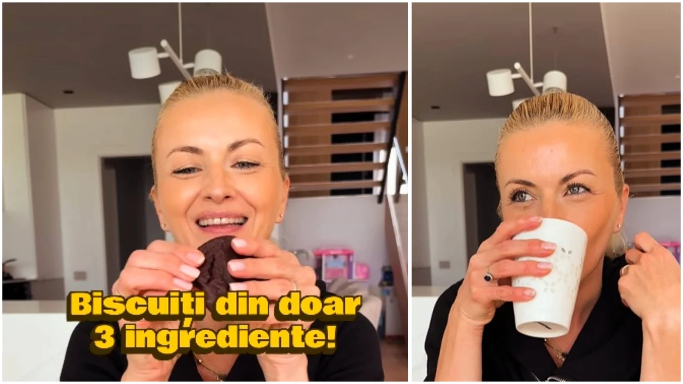 Rețeta Elwirei pentru biscuiți din 3 ingrediente. Foto: colaj Instagram
