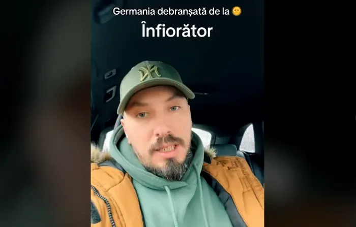 Românul stabilit în Germania este exasperat de lipsa soarelui FOTO captură video Tik Tok