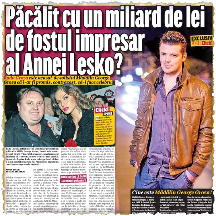 Click! a relatat ieri  pe larg despre  scandalul dintre  solist şi impresar