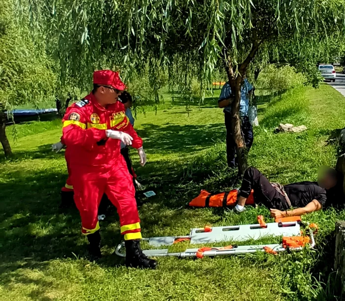 Barbatul s-a ales cu fractură de tibie.FOTO: ISU Hunedoara