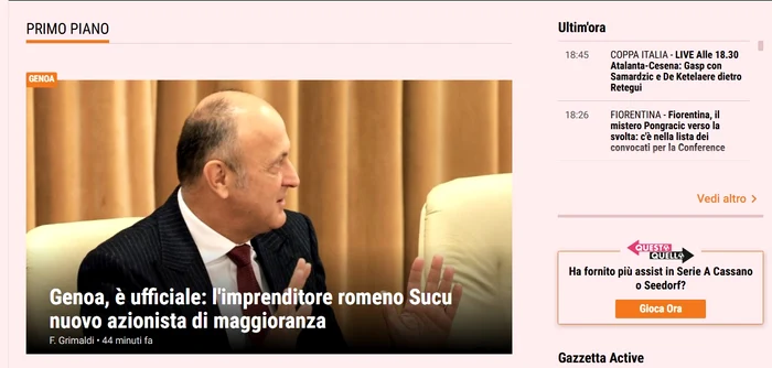Șucu, eroul zilei în Italia