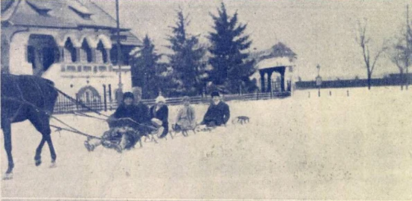 Zăpada în Bucureștiul de altădată, în fotografii realizate în apropierea Vilei Minovici (foto: Muzeul Nicolae Minovici)