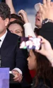 Anunțarea rezultatelor exit-poll în prezența candidatului Nicușor Dan, în București. FOTO Inquam Photos / George Călin