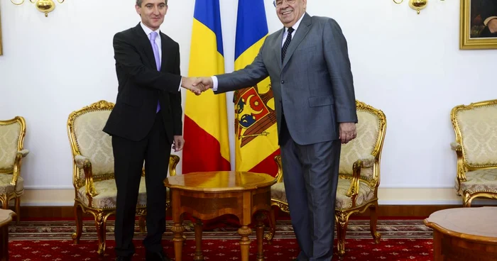 FOTO: Mediafax | Întâlnire bilaterală între ministrul român al Afacerilor Externe, Andrei Marga şi ministrul Afacerilor Externe din Republica Moldova, Iurie Leanca