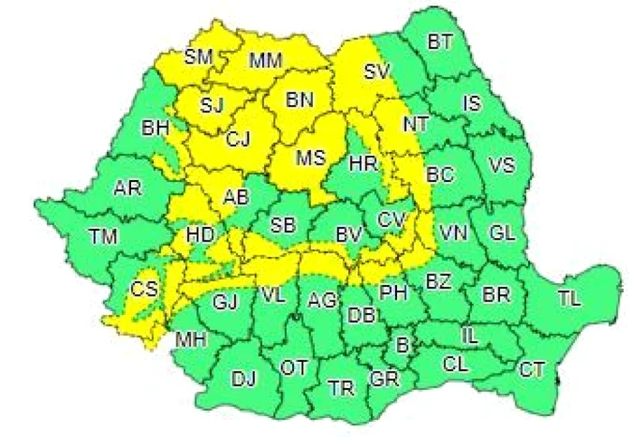 calarasi cod galben de ninsori FOPTO meteoromania.ro