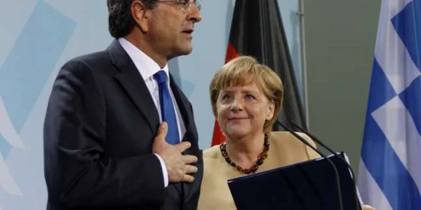 Premierul grec Antonis Samaras şi cancelarul german Angela Merkel