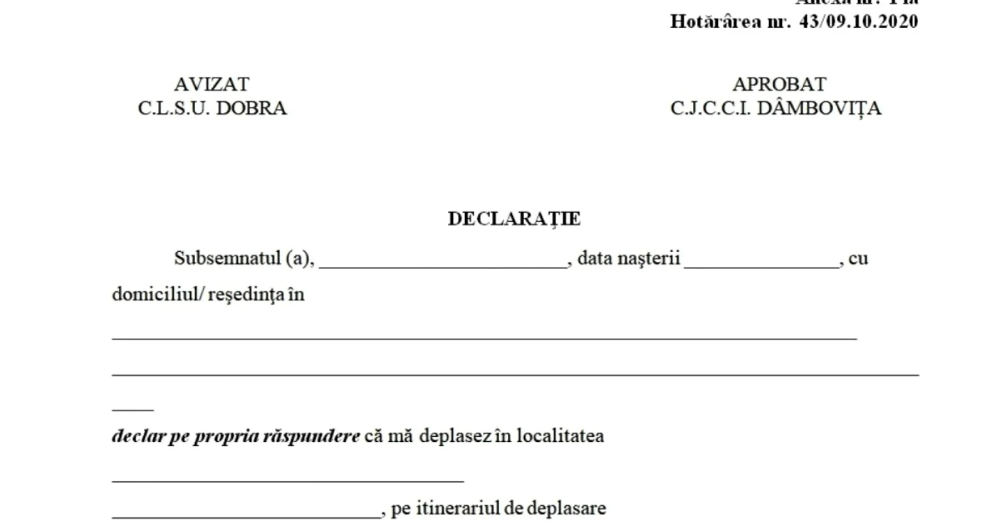 declaratie dobra