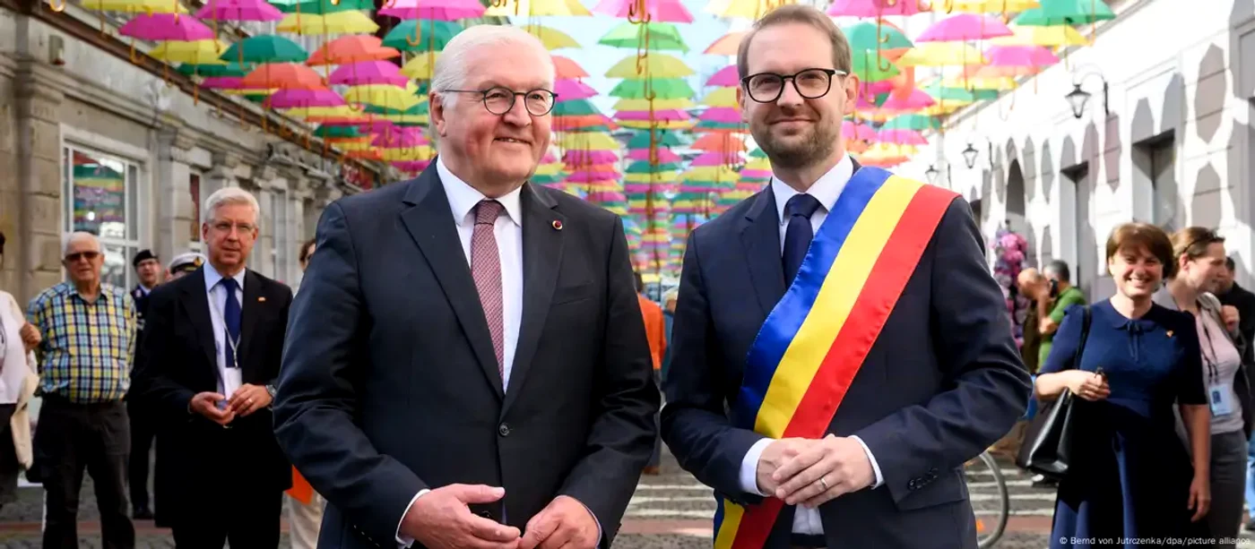 Dominic Fritz alături de președintele german Frank-Walter Steinmeier la Timișoara