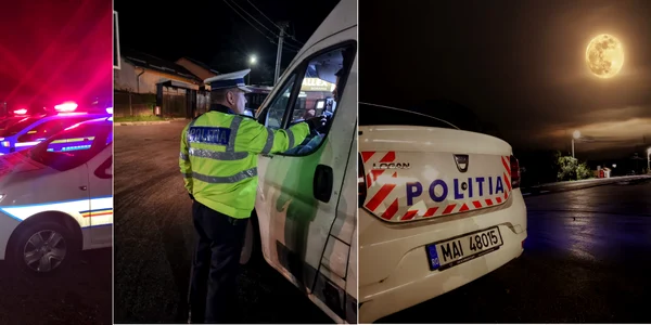 Acțiune de tip cascadă pe șoselele din Vâlcea Foto colaj IPJ Vâlcea jpeg