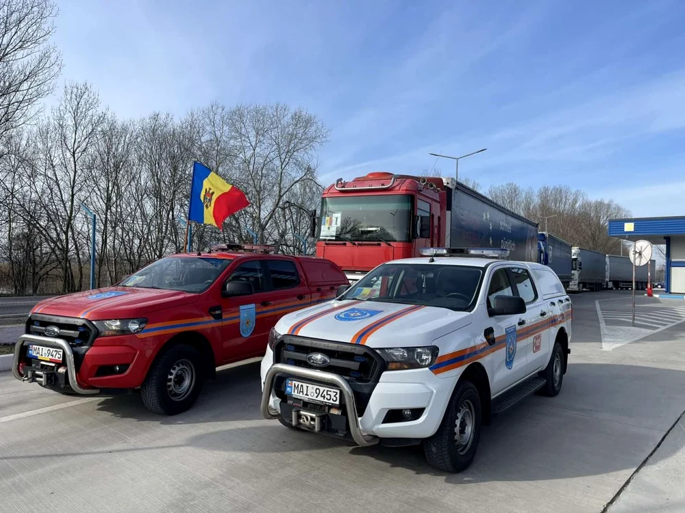 Lotul umanitar a fost escortat de IGSU din Rep. Moldova. FOTO: Telegram