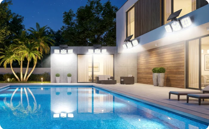 Lămpi solare de exterior SeveShop 600 lm pentru a ilumina zona piscinei de acasă Sursă eMAG jpg