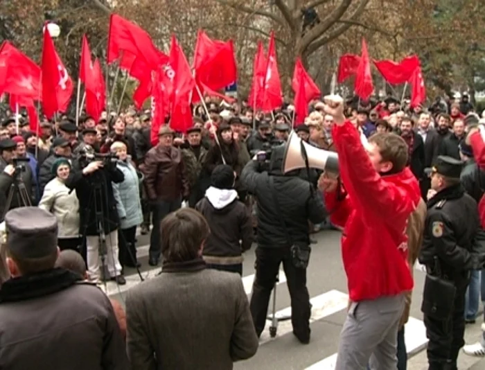 Protest în faţa Parlamentului. FOTO ProTV