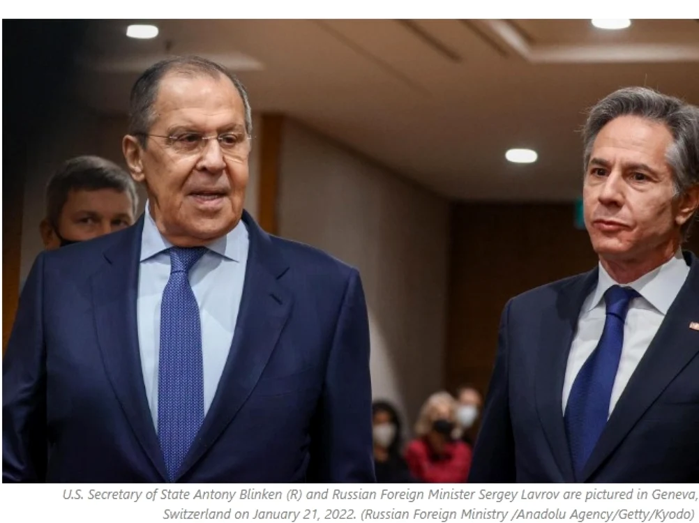 Ministrul de externe al Rusiei, Serghei Lavrov şi Secretarul Departamentului de Stat al SUA, Antony Blinken.