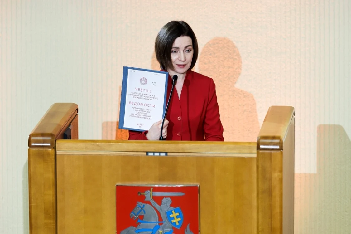 Maia Sandu a susținut alocațiune în Parlamentul lituanian. FOTO: Presedinte.md