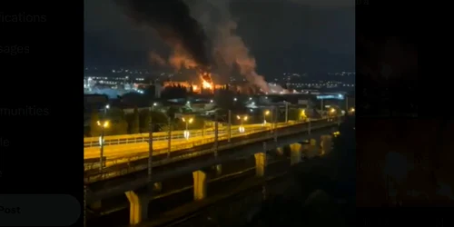 Incendiu la un depozit de petrol din orașul Soci Foto Captură video X jpg