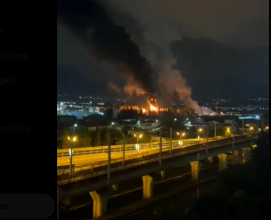 Incendiu la un depozit de petrol din orașul Soci Foto Captură video X jpg