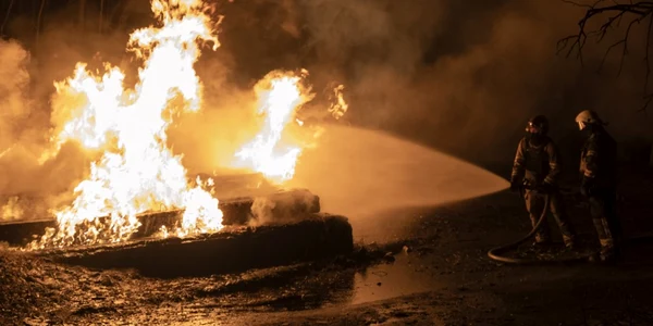 Incendiu provocat de o drona ruseasca FOTO EPA EFE jpg
